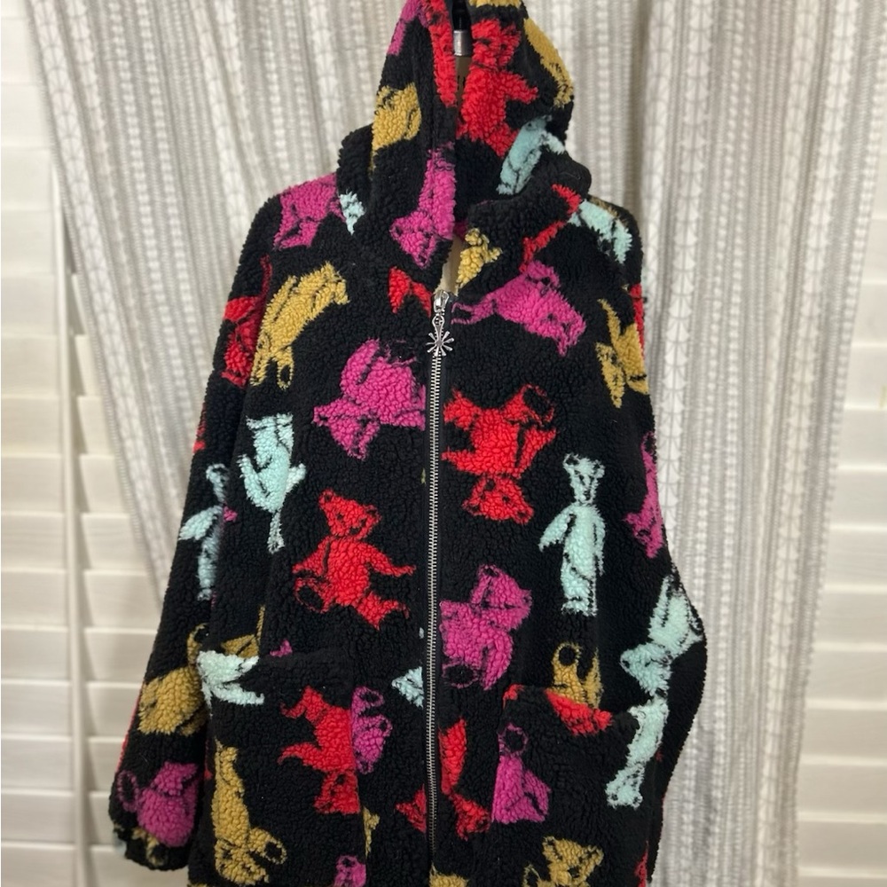 Delias Women's Multicolor Teddy Bear Jacket - Picture 5 of 7